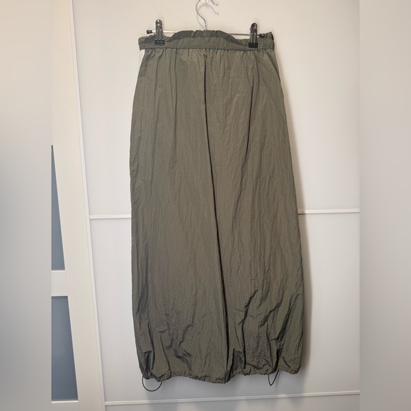 Adam Et Rope Japanese Olive Green Maxi Skirt with White Stripe - Picture 4 of 7